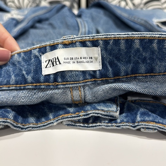 Zara Blue Distressed Jeans Size 28 100% cotton - Picture 15 of 16